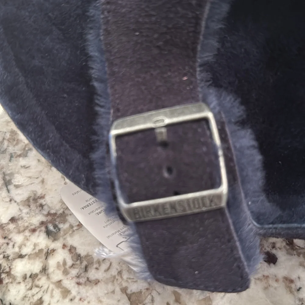 Birkenstock ladies Dark navy Sandals .. size 42 or 11 USA 
Pewter buckles .. new - Picture 2 of 7